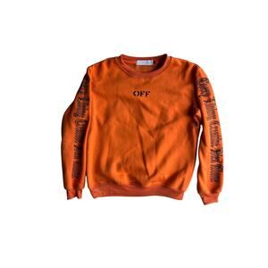 Off-White X VLone Women's Sweatshirt Orange Crewneck Size Large